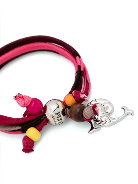 Bracelet avec pierres découratives à imprimé Pucci rose