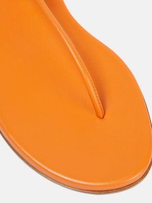 Chiloți tanga din piele Gianvito Rossi portocaliu
