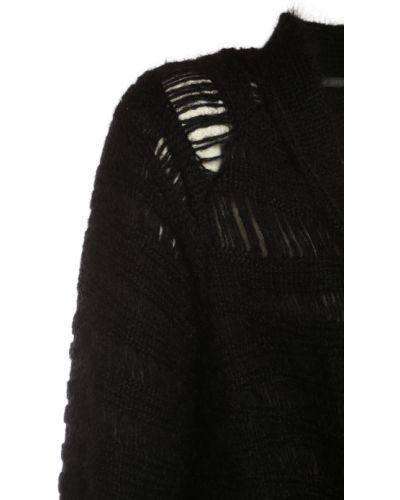 Cinturón de lana mohair Alberta Ferretti negro