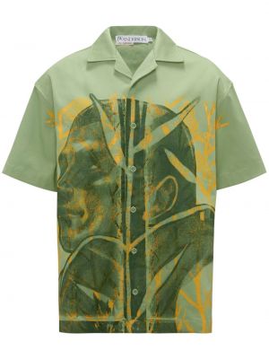 Bavlnená košeľa s potlačou Jw Anderson zelená