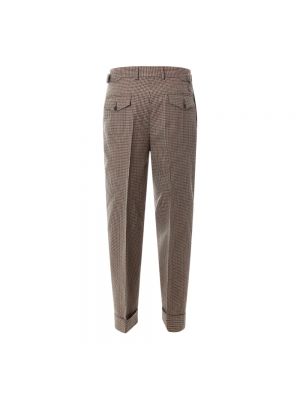 Pantalones chinos con botones de lana con cremallera Gucci marrón