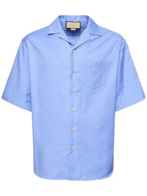 Camisa de algodón Gucci azul