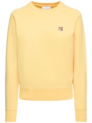 Bavlněná mikina jersey Maison Kitsuné žlutá