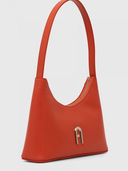 Шкіряна сумка шопер Furla помаранчева