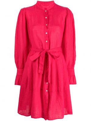 Ленена рокля с копчета 120% Lino розово