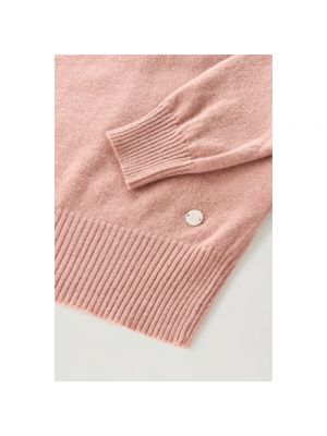 Jersey de tela jersey de cuello redondo clásico Woolrich rosa