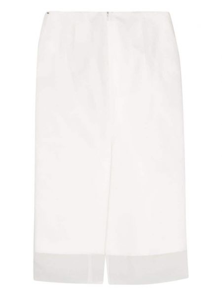 Průsvitné midi sukně Sportmax bílé
