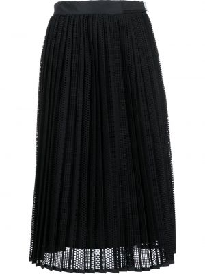 Plisovaná midi sukňa Moncler čierna
