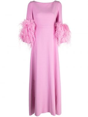 Rochie de seară cu pene Huishan Zhang roz