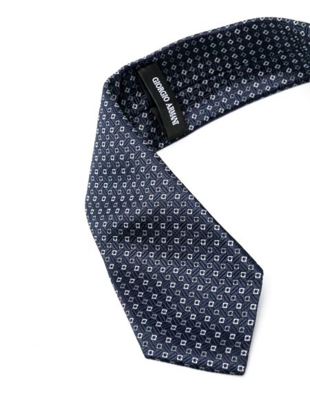 Žakardinis šilkinis kaklaraištis Giorgio Armani mėlyna