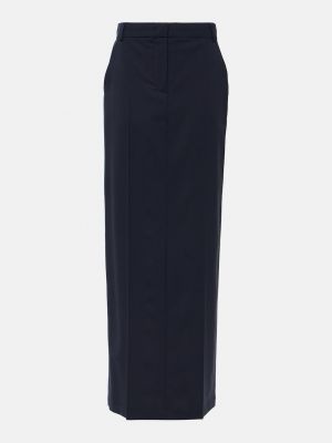 Шерстяная длинная юбка Max Mara синяя