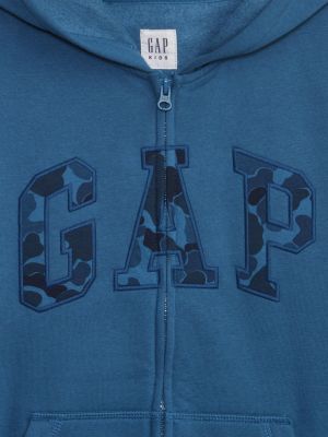 Mikina s kapucňou na zips Gap modrá