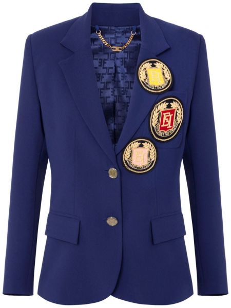 Lang blazer i crepe Elisabetta Franchi blå