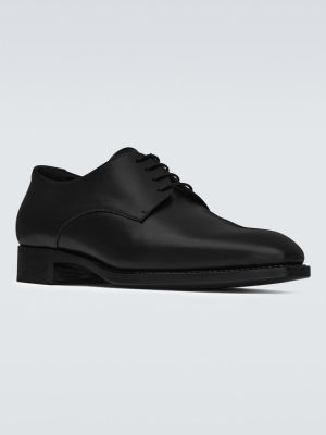 Zapatos brogues de cuero Saint Laurent negro