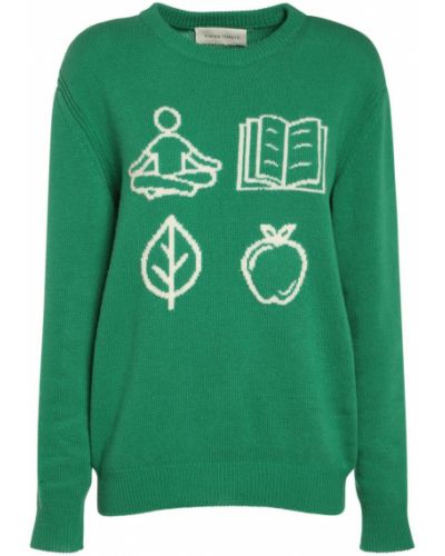 Vlnený sveter Alberta Ferretti zelená