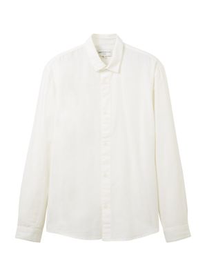 Vlnená rifľová košeľa Tom Tailor Denim biela