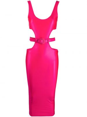 Коктейлна рокля без ръкави Versace Jeans Couture розово