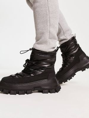 Кружевные нейлоновые кожаные ботинки челси Asos черные