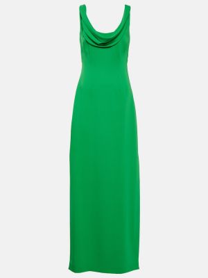 Hedvábné dlouhé šaty Oscar De La Renta zelené