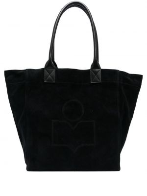 Τσάντα shopper με κέντημα σουέτ Isabel Marant μαύρο