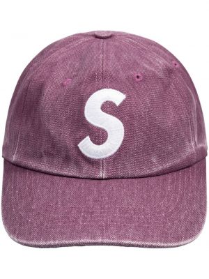 Siuvinėtas kepurė su snapeliu Supreme violetinė