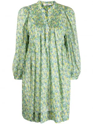 Sukienka bawełniana w kwiatki z nadrukiem B+ab zielona