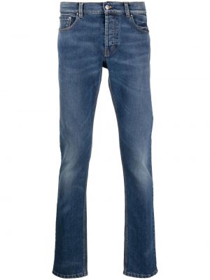 Haftowane jeansy skinny Roberto Cavalli niebieskie