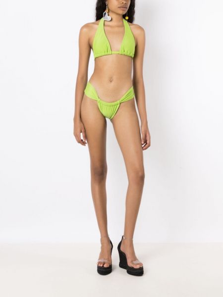 Bikini taille basse drapé Amir Slama vert
