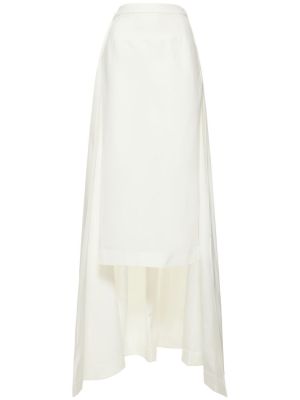 Bavlnená midi sukňa Staud biela