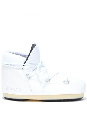 Nėriniuotos auliniai batai su raišteliais chunky Moon Boot balta