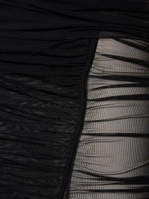 Midi φούστα από διχτυωτό Mugler μαύρο