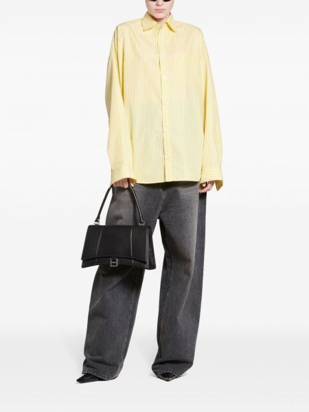 Oversized košile s potiskem Balenciaga žlutá