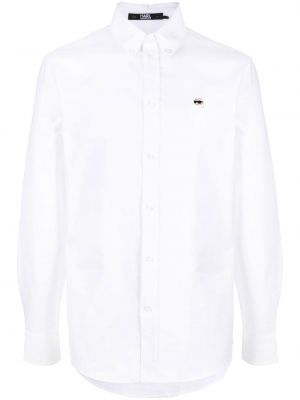 Camicia ricamata Karl Lagerfeld bianco