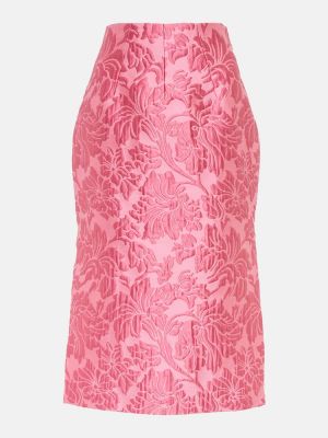 Midi suknja s cvjetnim printom Emilia Wickstead ružičasta