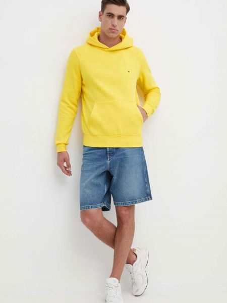 Однотонный свитер с капюшоном Tommy Hilfiger желтый