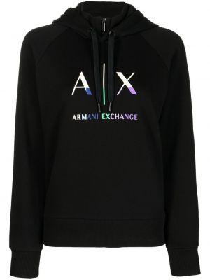 Trykt hettegenser Armani Exchange svart