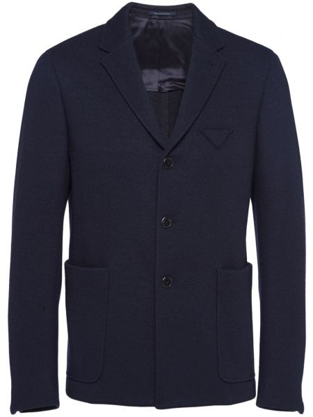 Kaschmir woll langer blazer Prada blau