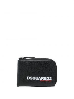 Peňaženka na zips s potlačou Dsquared2 čierna