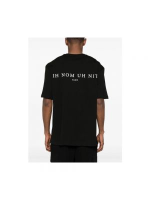 Koszulka bawełniana z nadrukiem Ih Nom Uh Nit czarna