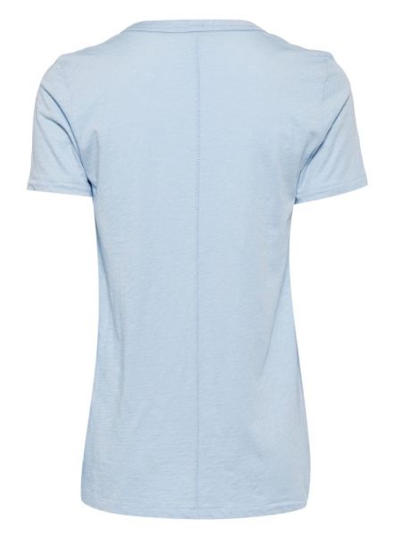 T-shirt en coton à col v Rag & Bone bleu
