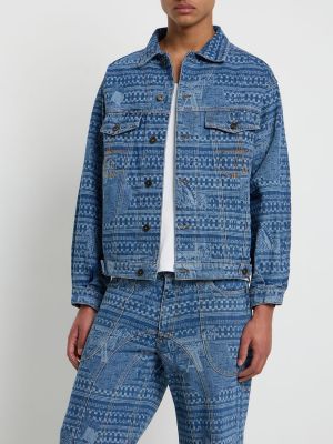 Bavlnená džínsová bunda s potlačou Ahluwalia modrá