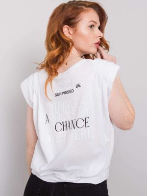 Póló feliratokkal Fashionhunters fehér
