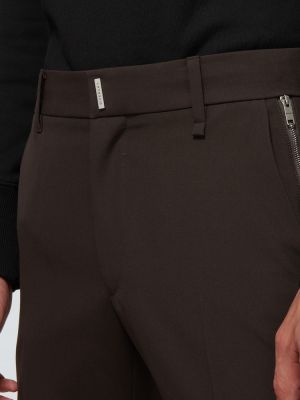 Pantaloni di lana slim fit Givenchy marrone