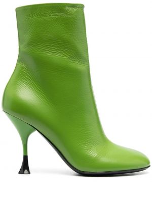 Обувки до глезена с цип 3juin зелено