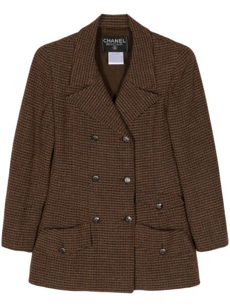Blazer lung din tweed Chanel Pre-owned maro