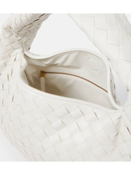 Leder shopper handtasche Bottega Veneta weiß