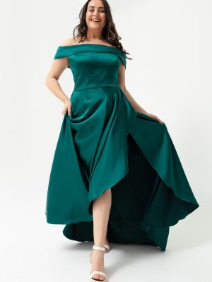 Атласное вечернее платье Lafaba зеленое