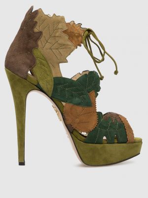 Зелені замшеві черевики Charlotte Olympia
