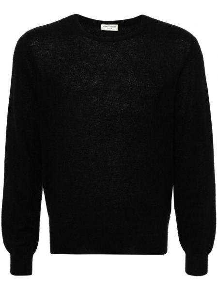 Плетен пуловер Saint Laurent черно