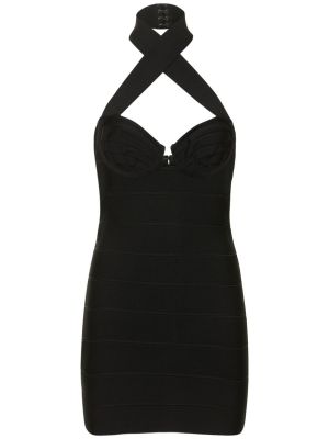 Mini šaty Hervé Léger černé